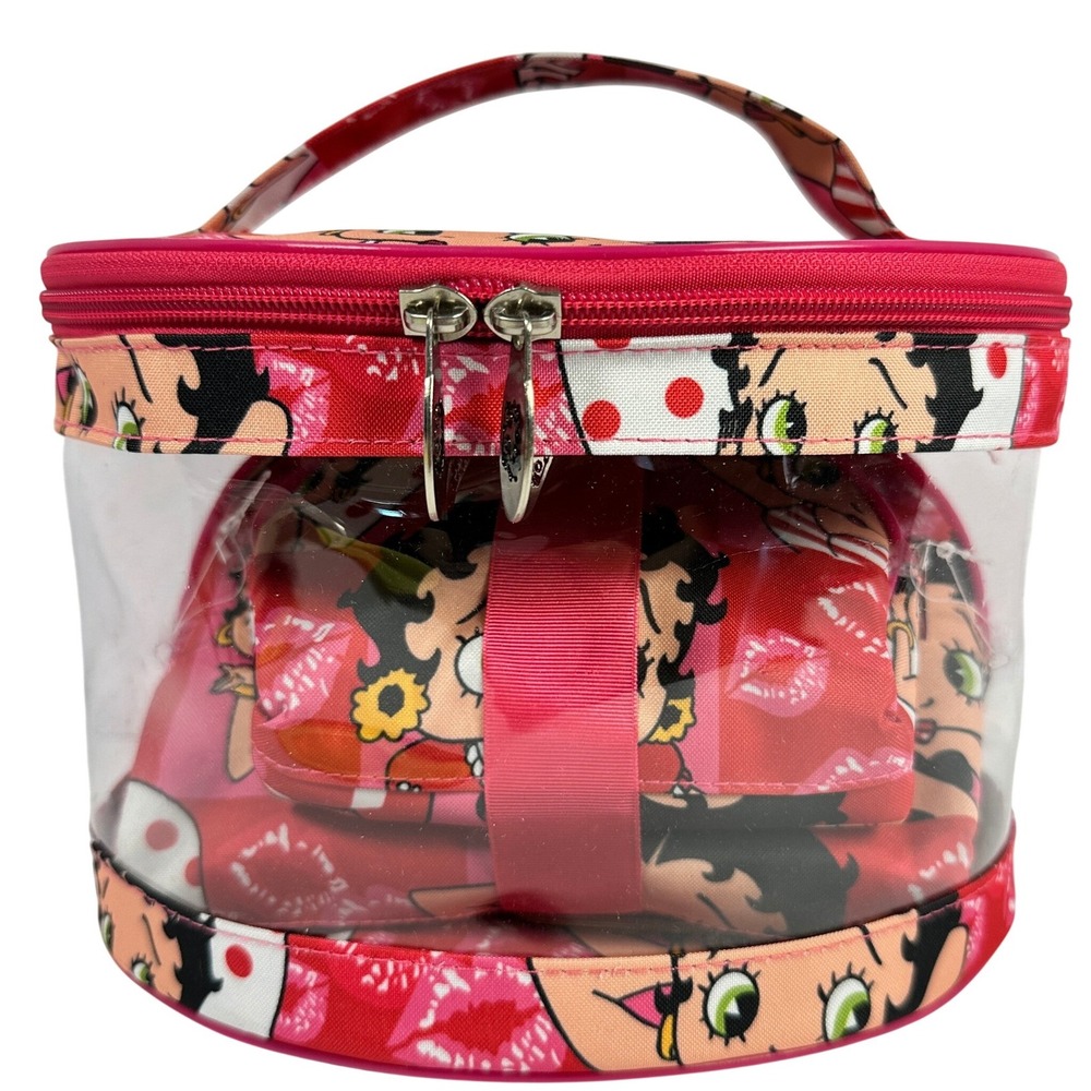 Betty‎ Boop 3 Piece Cosmetic Case Set Red Pink Travel Makeup Bag BN301309/3#All